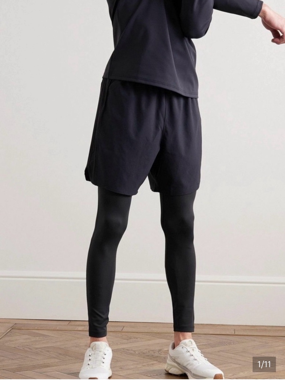 OUTDOOR VOICES Black Men's Athletic Running Compression Leggings with Liner L